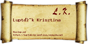 Lupták Krisztina névjegykártya
