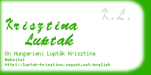 krisztina luptak business card