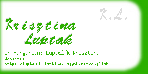 krisztina luptak business card